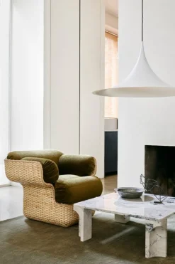 GUBI Doric coffee table, 80 x 80 cm, electric grey limestone