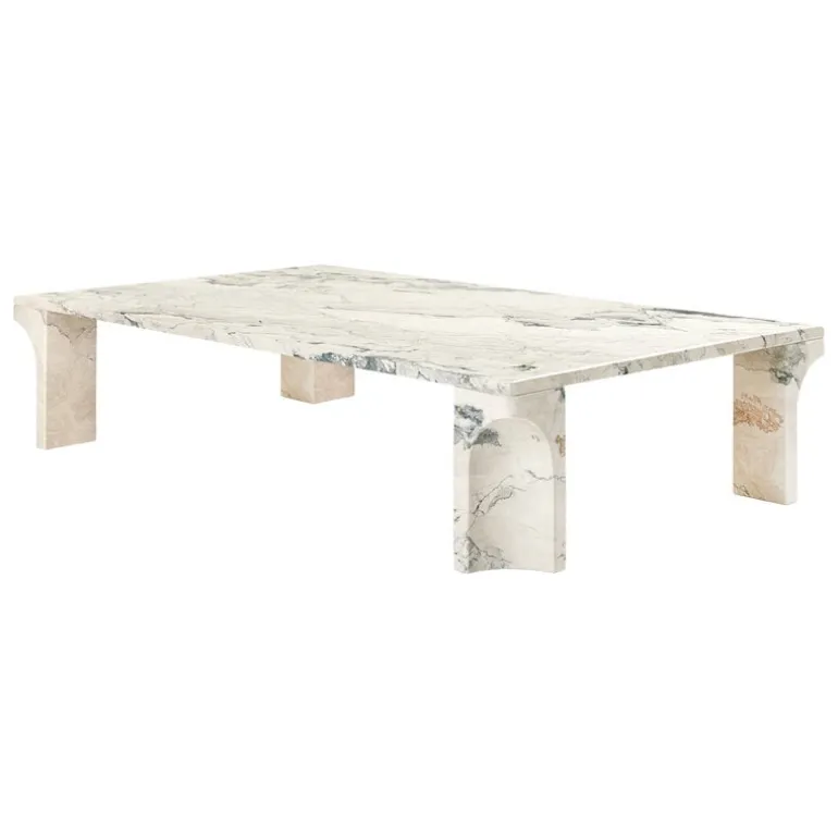 GUBI Doric coffee table, 140 x 80 cm, electric grey limestone