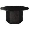 GUBI Epic coffee table, round, 80 cm, midnight black steel