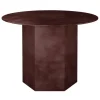 GUBI Epic coffee table, round, 60 cm, earthy red steel