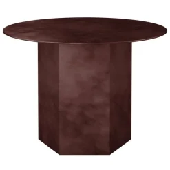 GUBI Epic coffee table, round, 60 cm, earthy red steel