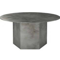 GUBI Epic coffee table, round, 80 cm, misty grey steel