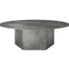 GUBI Epic coffee table, round, 110 cm, misty grey steel