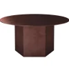 GUBI Epic coffee table, round, 80 cm, earthy red steel