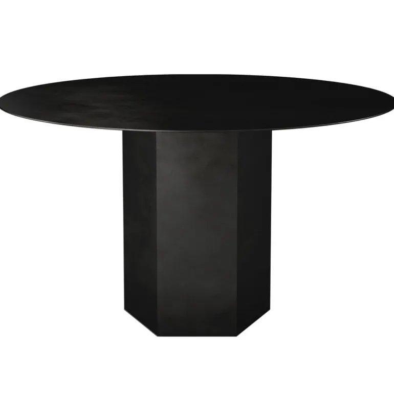 GUBI Epic dining table, round, 130 cm, midnight black steel