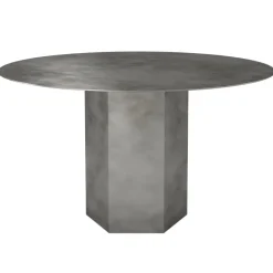 GUBI Epic dining table, round, 130 cm, misty grey steel