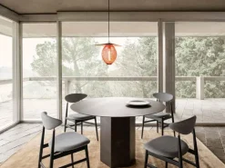 GUBI Epic dining table, round, 130 cm, misty grey steel