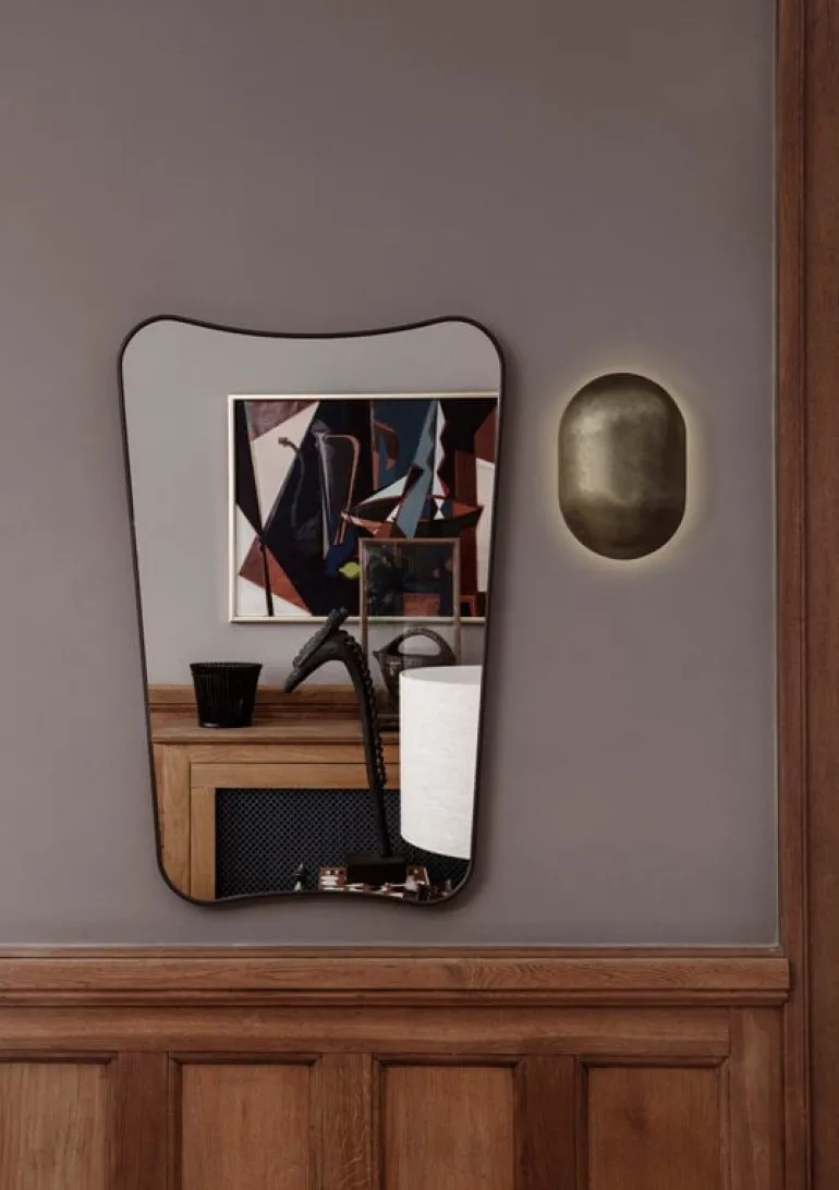 GUBI F.A. 33 mirror, 54 x 80 cm, black brass