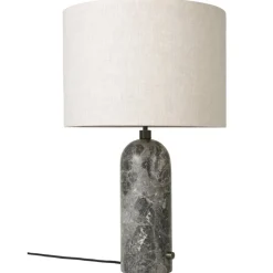 GUBI Gravity table lamp, large, grey marble - canvas
