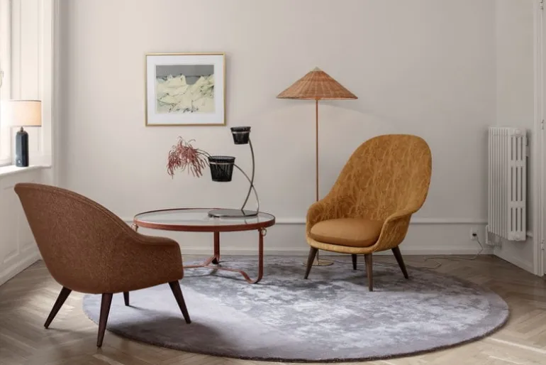 GUBI Gravity table lamp, large, grey marble - canvas