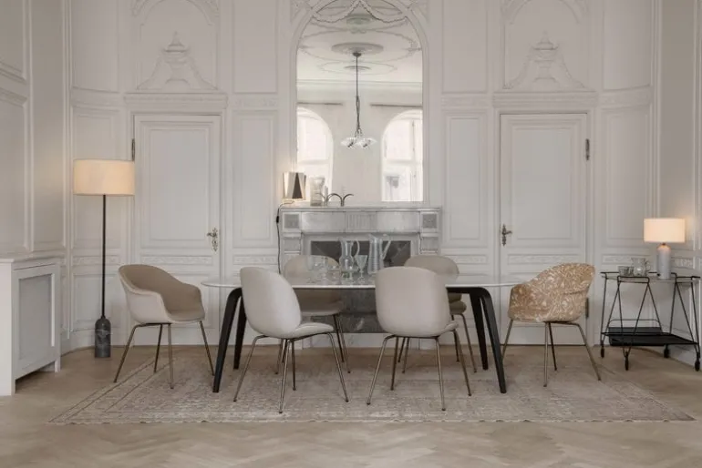 GUBI Gravity table lamp, large, grey marble - canvas