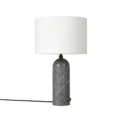 GUBI Gravity table lamp, small, grey marble - white