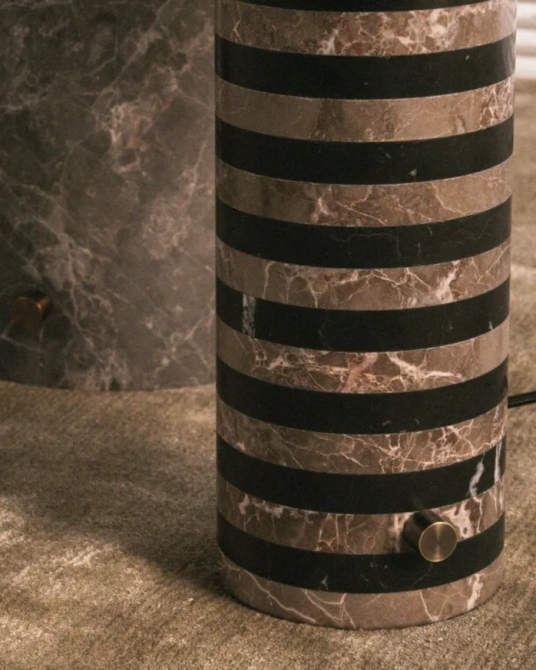 GUBI Gravity Upcycled-Marble Edition table lamp, large, grey/black - canvas