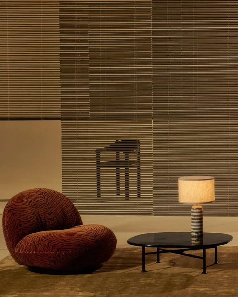 GUBI Gravity Upcycled-Marble Edition table lamp, small, grey/white - canvas