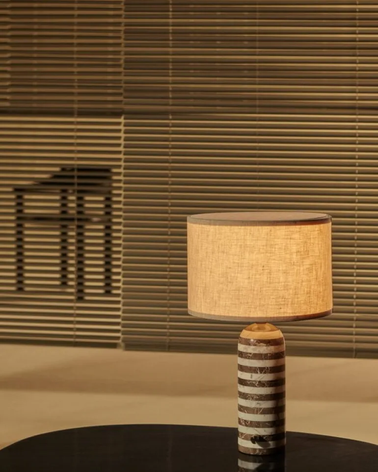 GUBI Gravity Upcycled-Marble Edition table lamp, small, grey/white - canvas