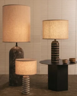 GUBI Gravity Upcycled-Marble Edition table lamp, small, grey/white - canvas