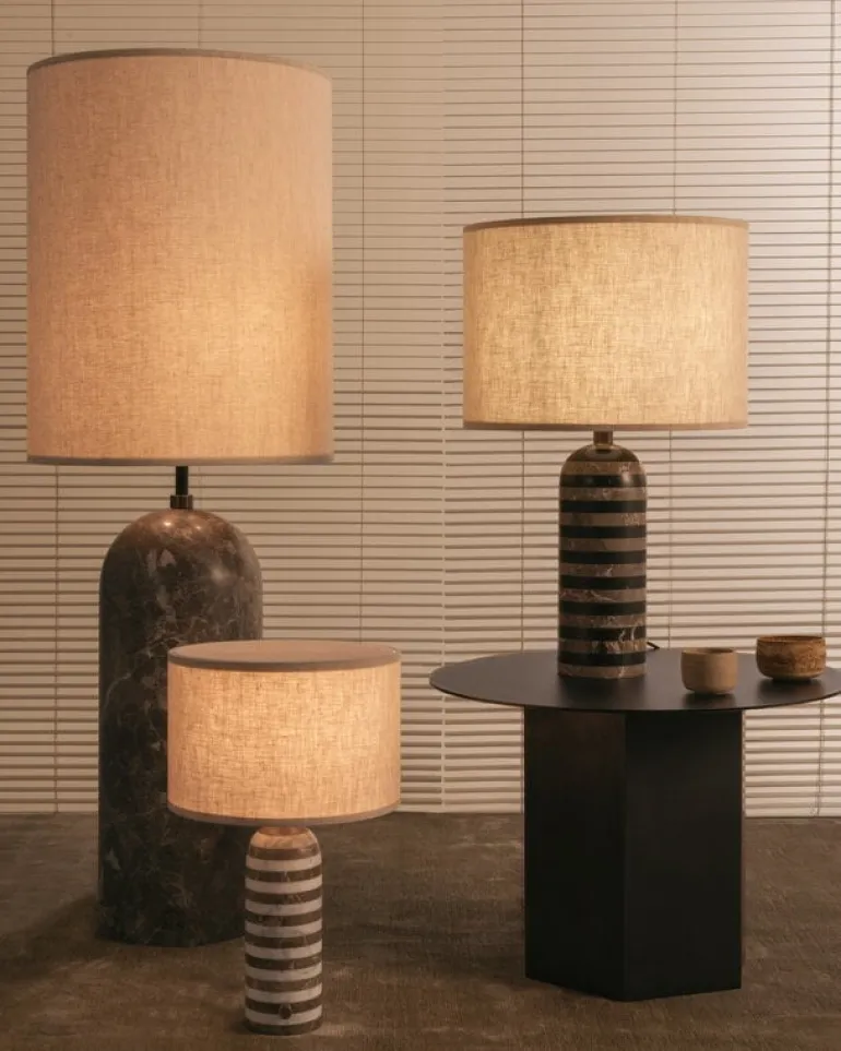 GUBI Gravity Upcycled-Marble Edition table lamp, small, grey/white - canvas