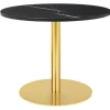 GUBI GUBI 1.0 lounge table, round 80 cm, brass - black marble