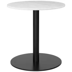 GUBI GUBI 1.0 lounge table, round 60 cm, black - white marble