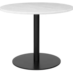 GUBI GUBI 1.0 lounge table, round 80 cm, black - white marble