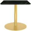 GUBI GUBI 1.0 lounge table, 60x60 cm, brass - black marble