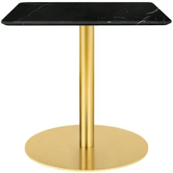 GUBI GUBI 1.0 lounge table, 60x60 cm, brass - black marble