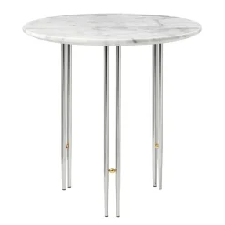 GUBI IOI coffee table, 50 cm, chrome - white marble