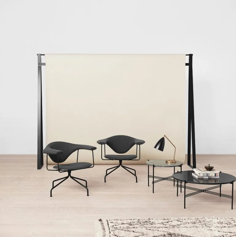 GUBI Masculo chair, swivel base, black upholstery