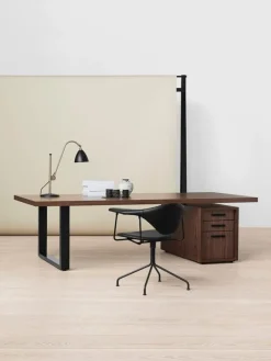 GUBI Masculo chair, swivel base, black upholstery