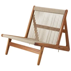 GUBI MR01 Initial Outdoor lounge chair, oiled iroko