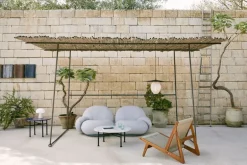 GUBI MR01 Initial Outdoor lounge chair, oiled iroko