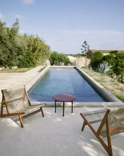 GUBI MR01 Initial Outdoor lounge chair, oiled iroko