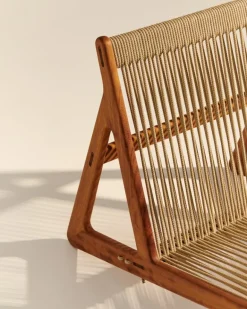GUBI MR01 Initial Outdoor lounge chair, oiled iroko
