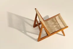 GUBI MR01 Initial Outdoor lounge chair, oiled iroko