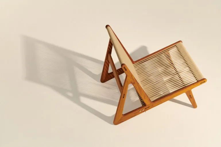 GUBI MR01 Initial Outdoor lounge chair, oiled iroko