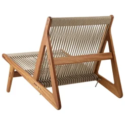 GUBI MR01 Initial Outdoor lounge chair, oiled iroko