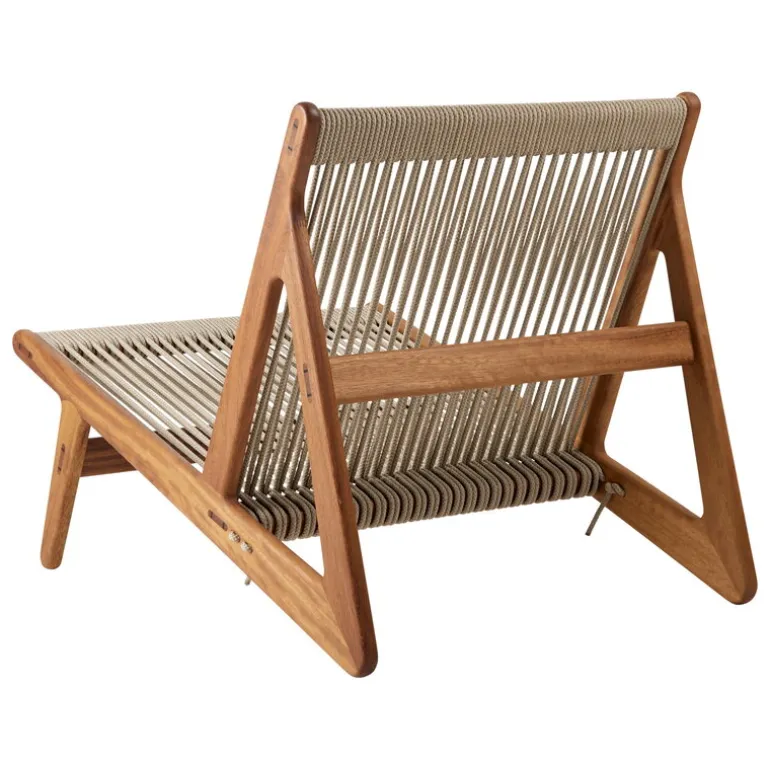GUBI MR01 Initial Outdoor lounge chair, oiled iroko