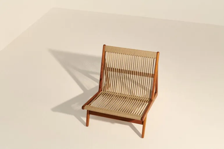 GUBI MR01 Initial Outdoor lounge chair, oiled iroko