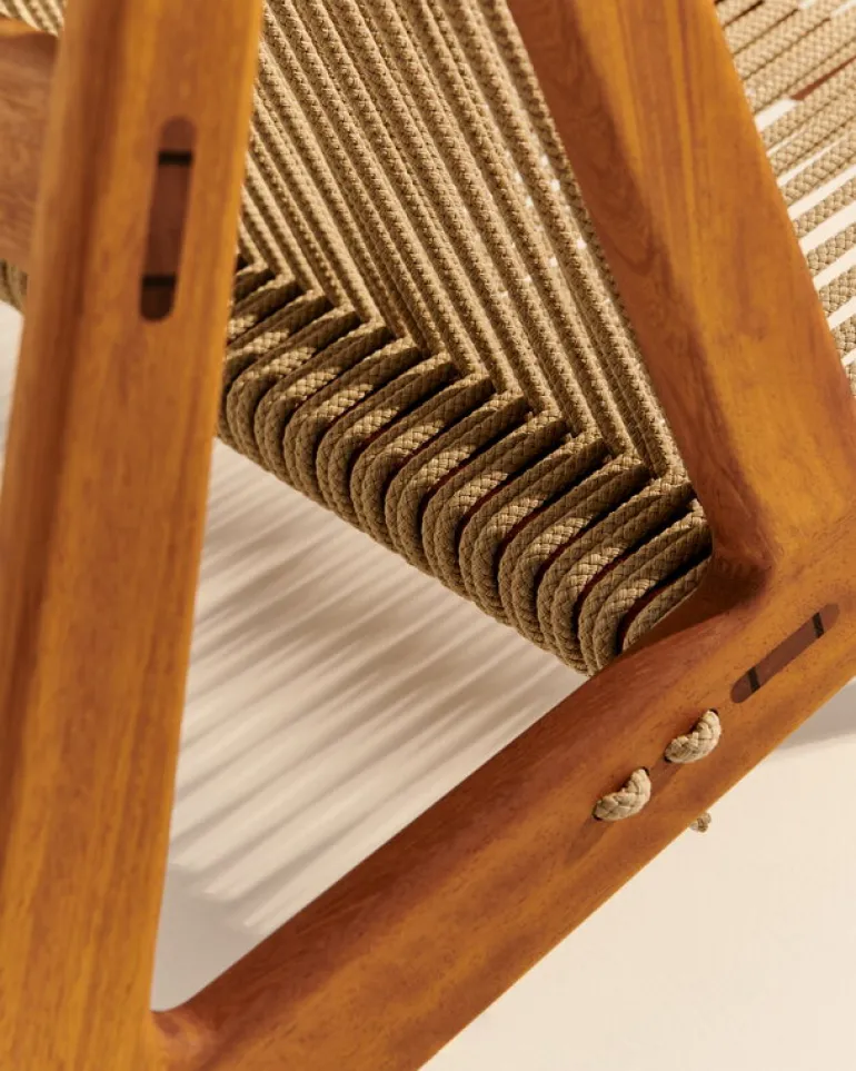 GUBI MR01 Initial Outdoor lounge chair, oiled iroko