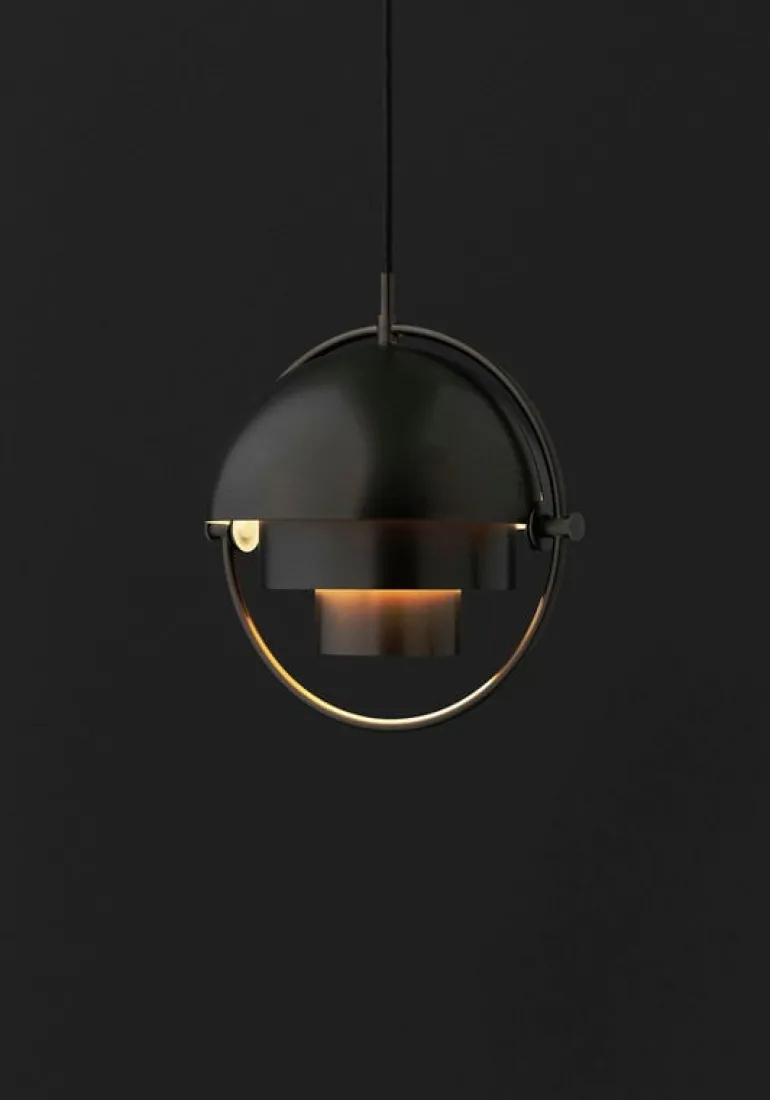GUBI Multi-Lite pendant, black brass