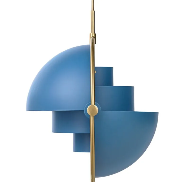 GUBI Multi-Lite pendant, brass - blue