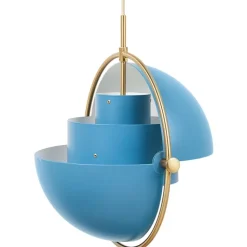 GUBI Multi-Lite pendant, brass - blue