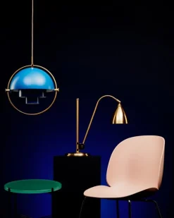 GUBI Multi-Lite pendant, brass - blue