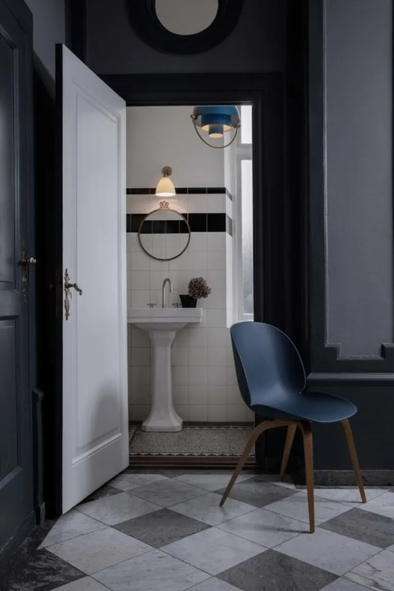 GUBI Multi-Lite pendant, brass - blue