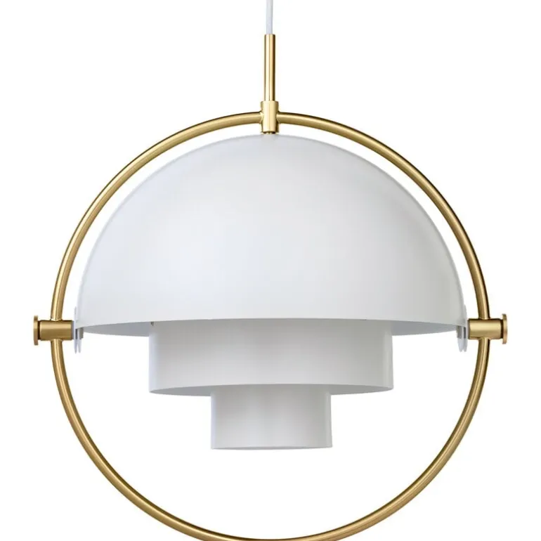 GUBI Multi-Lite pendant, brass - white