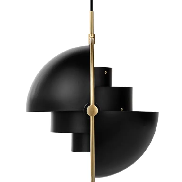 GUBI Multi-Lite pendant, brass - charcoal black