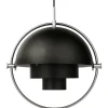 GUBI Multi-Lite pendant, chrome - black