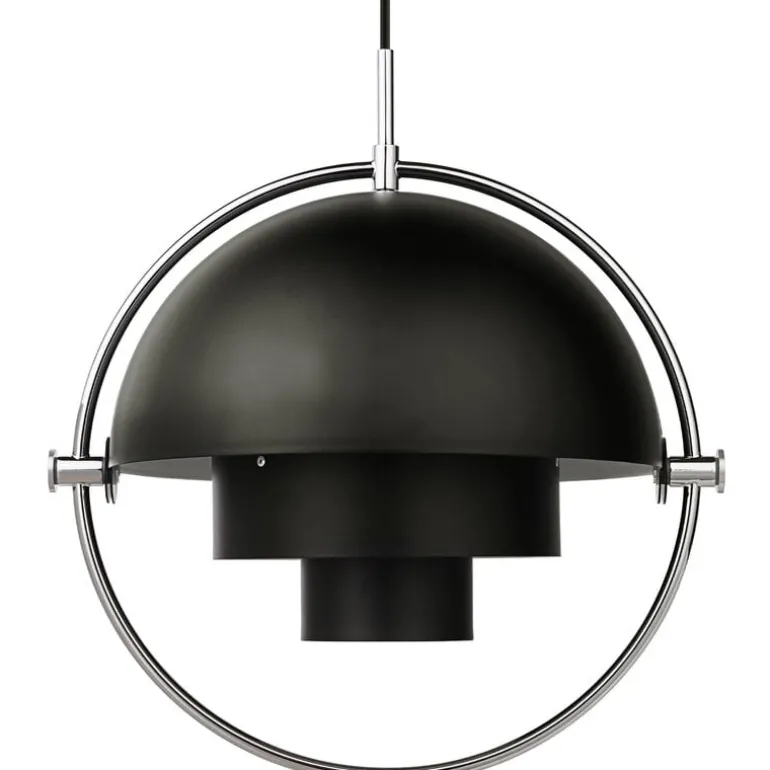GUBI Multi-Lite pendant, chrome - black