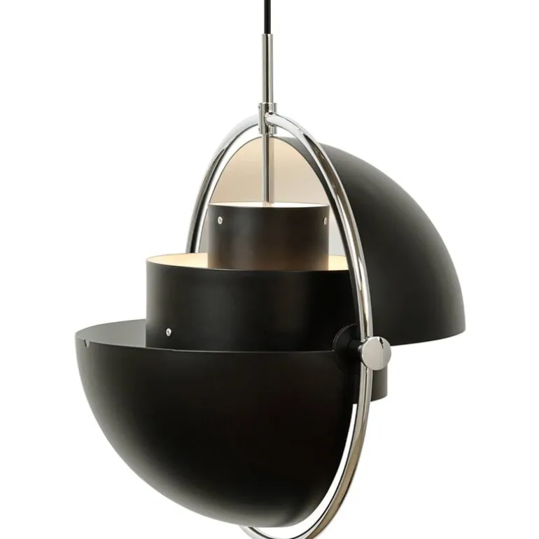 GUBI Multi-Lite pendant, chrome - black
