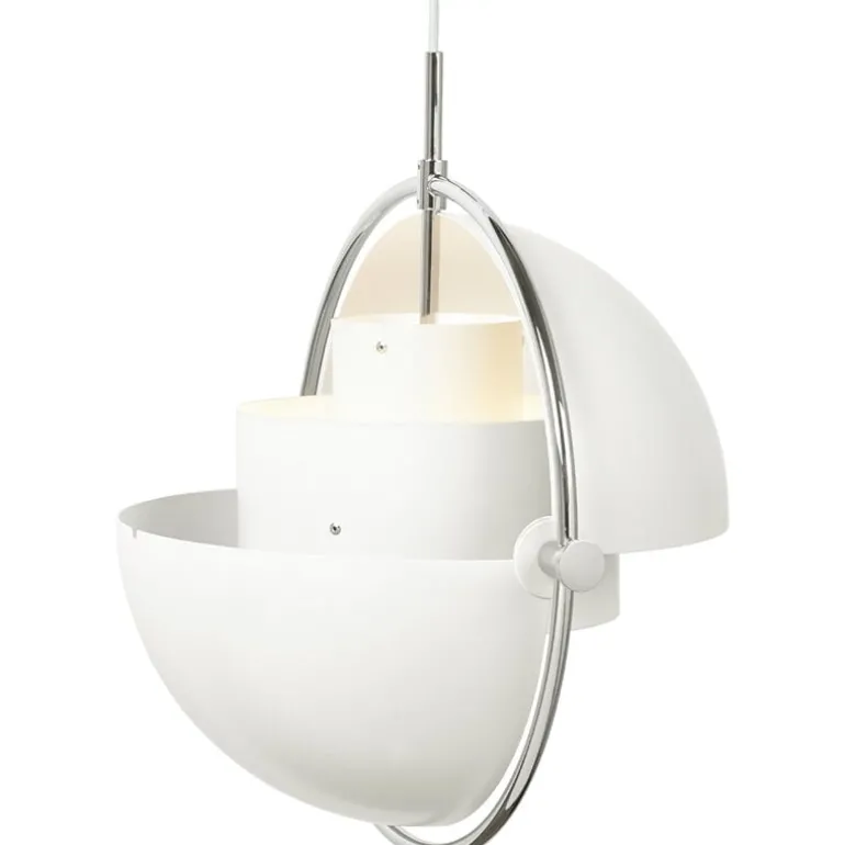 GUBI Multi-Lite pendant, chrome - white